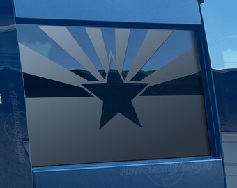 Fits 2019-2026 Chevy Silverado Rear Middle Sliding Window Arizona Flag Decal Sticker