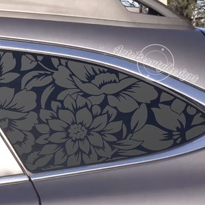 Fits 2020-2025 Subaru Outback Rear Side Window Floral Flowers Pattern Decal Sticker