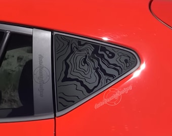 Fits 2024-2026 Subaru CrossTrek  Rear Side Window Topographic Map Decal Sticker