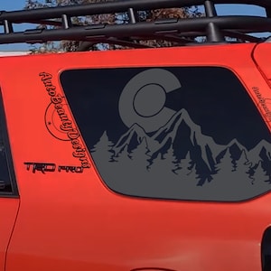 Fits 2010-2024 Toyota 4RUNNER Rear Side Window Colorado C Mountain Tree Outdoor Decal Sticker