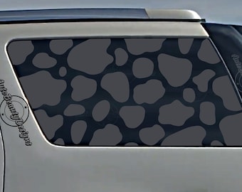 Fits 2007-2014 GMC Yukon Rear Side Window Cow Print Decal Sticker