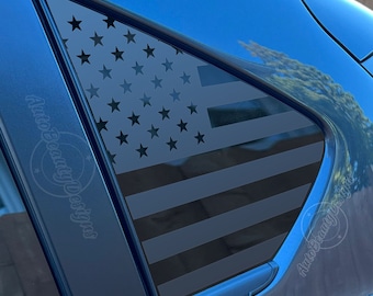 Fits 2018-2023 Subaru CrossTrek  Rear Side Window American Flag Decal Sticker