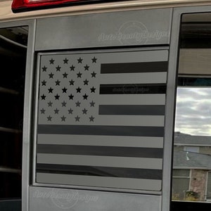 Fits 2013-2025 Nissan Frontier Rear Middle Sliding Window American Flag Decal Sticker