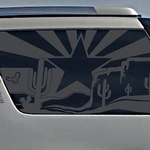 Fits 2007-2014 Chevy Tahoe Rear Side Window Arizona Flag Desert Cactus Decal Sticker