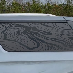 Fits 2021-2025 Chevy Suburban Rear Side Window Topographic Map Decal Sticker