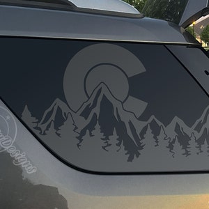 Fits 2011-2019 Ford Explorer Rear Side Windows Colorado C Mountain Tree Outdoor Decal Sticker