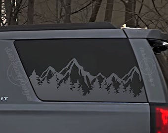 Fits 2015-2020 Chevy Tahoe Rear Side Window Mountain Tree Outdoor Decal Sticker