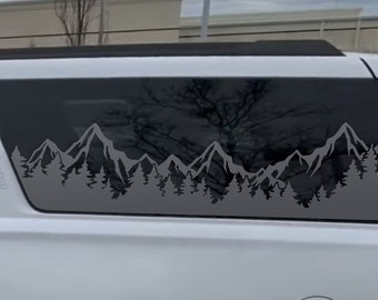 Fits 2015-2020 Cadillac Escalade ESV Rear Side Window Mountain Tree Outdoor Decal Sticker