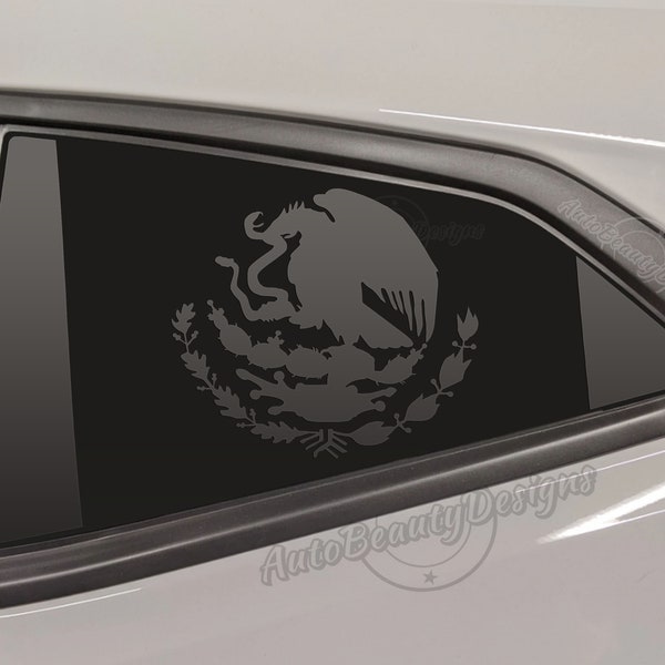 Fits 2016-2022 Chevrolet Camaro Rear Side Windows Mexican Flag Decal Sticker
