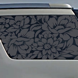 Fits 2007-2014 GMC Yukon Rear Side Window Floral Flowers Decal Sticker