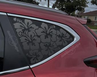 Fits 2017-2022 Honda CR-V Rear Side Window Hibiscus Flowers Decal Sticker