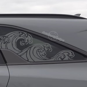 Fits 2021-2025 Kia Sorento Rear Side Window Ocean Waves Decal Sticker