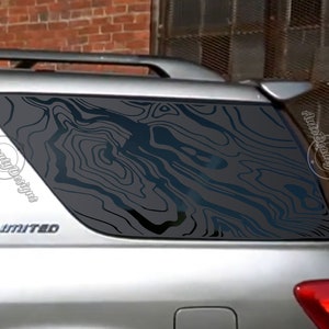 Fits 2001-2007 Toyota Sequoia Rear Side Window Topographic Map Decal Sticker