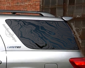 Fits 2001-2007 Toyota Sequoia Rear Side Window Topographic Map Decal Sticker