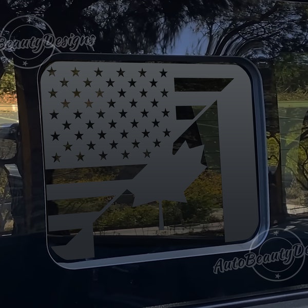 American Flag Rear Window Sticker Decal For 2015+ Ford F150 – Carbon Fiber Vinyl, SHINEKA