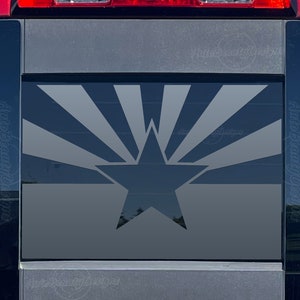 Fits 2014-2018 Chevy Silverado Rear Middle Sliding Window Arizona Flag Decal Sticker