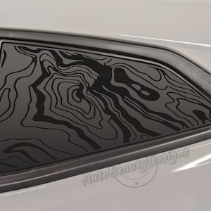 Fits 2016-2022 Chevrolet Camaro Rear Side Window Topographic Map Decal Sticker