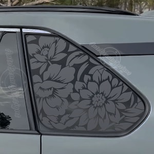 Fits 2019-2025 Toyota RAV4 Rear Side Window Floral Flowers Decal Sticker