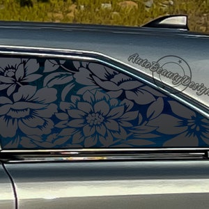 Fits 2021-2025 Toyota Sienna Rear Side Window Floral Flowers Decal Sticker