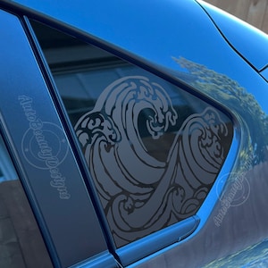 Fits 2018-2023 Subaru CrossTrek  Rear Side Window Waves Decal Sticker