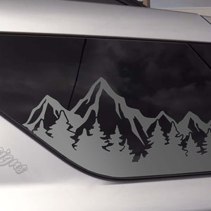Fits 2020-2025 Ford Explorer Rear Side Window Mountain Tree Outdoor Decal Sticker