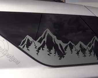 Fits 2020-2026 Ford Explorer Rear Side Window Mountain Tree Outdoor Decal Sticker