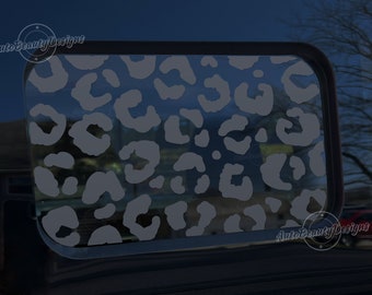 Fits 2022-2025 Ford Maverick Rear Middle Sliding Window Leopard Cheetah Print Decal Sticker