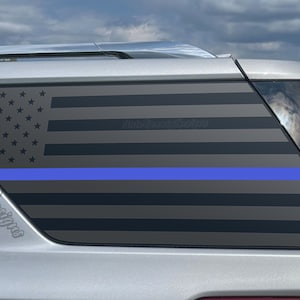 Fits 2018-2023 Chevrolet Traverse Rear Side Window American Flag Blue Red Green Thin Line Decal Sticker
