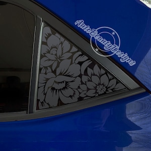 Fits 2014-2019 Toyota Corolla Rear Side Quarter Window Floral Flowers Decal Sticker