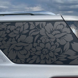 Fits 2018-2023 Chevrolet Traverse Rear Side Window Floral Flowers Floral Decal Sticker
