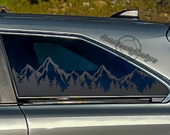 Fits 2021-2026 Toyota Sienna Rear Side Window Mountain Tree Outdoor Decal Sticker