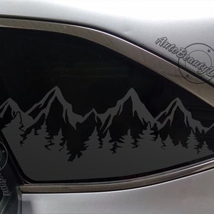 Fits 2015-2019 Subaru Outback Rear Side Window Mountain Tree Outdoor Decal Sticker