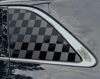 Fits 2016-2020 Kia Sorento Rear Side Window Checkered Flag Decal Sticker