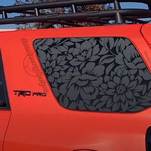 Fits 2010-2024 Toyota 4RUNNER Rear Side Window Floral Flowers Pattern Decal Sticker