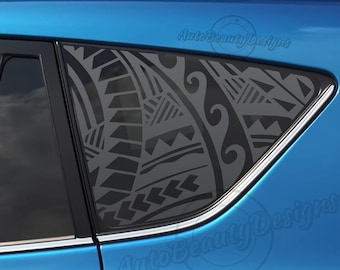 Fits 2013-2018 Toyota RAV4 Rear Side Window Polynesian Tribal Decal Sticker