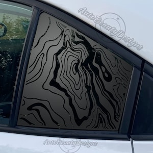 Fits 2020-2024 Toyota Corolla Rear Side Quarter Window Topographic Map Decal Sticker