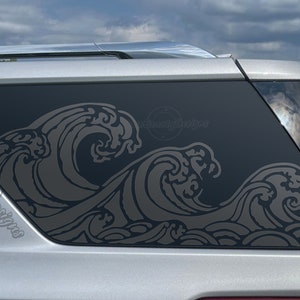 Fits 2018-2023 Chevrolet Traverse Rear Side Window Ocean Waves Decal Sticker