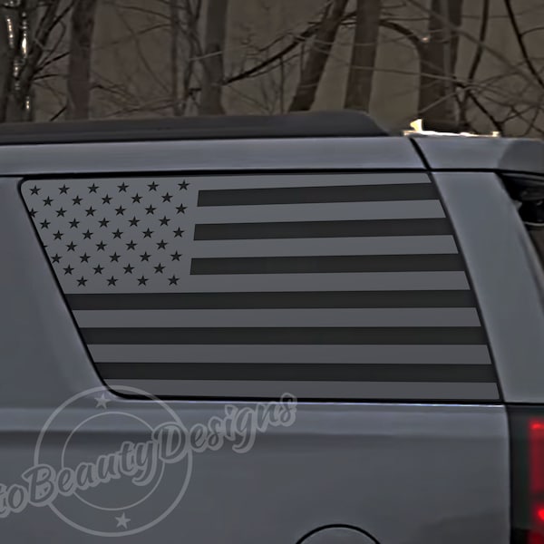 Fits 2015-2020 Cadillac Escalade Rear Side Windows American Flag Decal Sticker