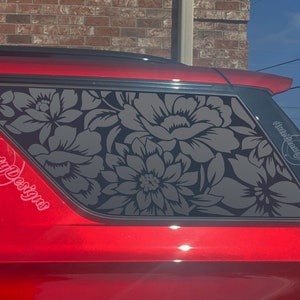 Fits 2021-2025 Chevy Tahoe Rear Side Window Floral Flowers Decal Sticker