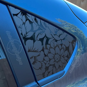 Fits 2018-2023 Subaru CrossTrek  Rear Side Window Floral Flowers Pattern Decal Sticker