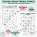 Cute Monthly Mood Tracker Printable Bujo Feelings Chart Undated Planner ...