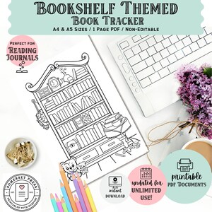 Bookshelf Book Tracker Printable A5 Planner Insert Book Log Reading ...