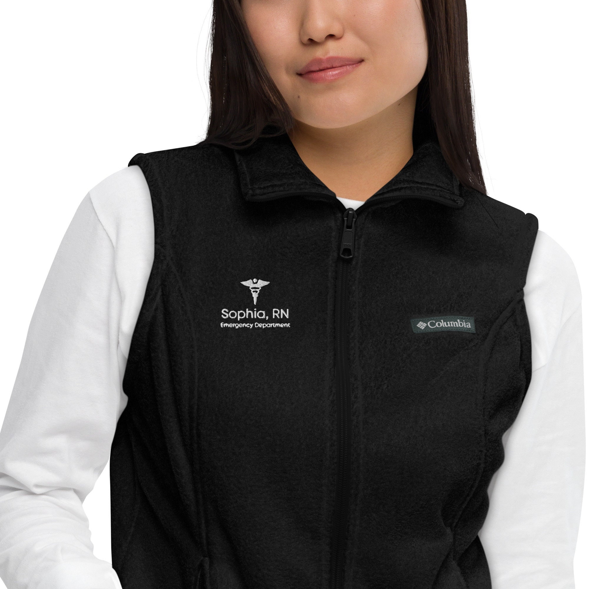 Personalized Medical Jacket Fleece Vest for Women Custom Gift for