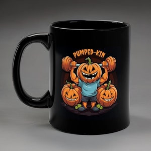 The &#39;Pumped-Kin&#39; Halloween Mug for the fitness enthusiast who loves Halloween