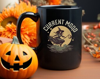 Witches Mood, Halloween Black  11oz Coffee Mug