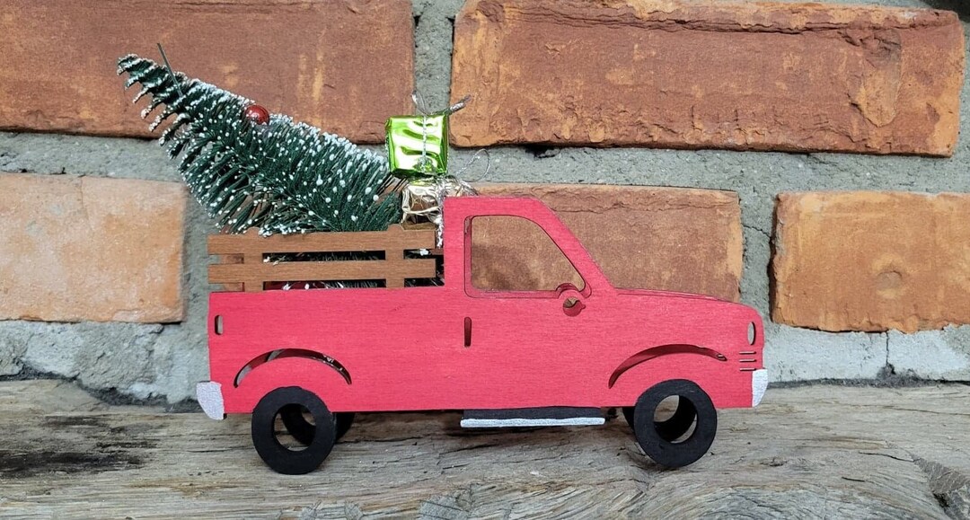 Wooden Christmas Tree Pickup/ Delivery Truck Etsy