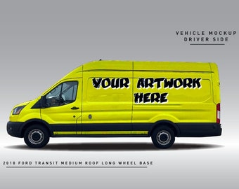 Vehicle Mockup - 2018 Ford Transit Medium Roof Long Wheel Base
