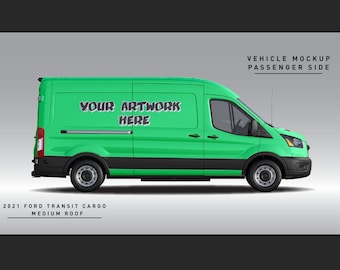 Vehicle Mockup - 2021 Ford Transit Cargo - Medium Roof