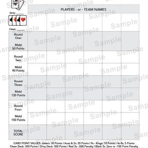 Hand&Foot Game Sheet, Score Sheet Players 2-6, Game Night Printable Instant Download, Letter Orientation, Print at Home, Family Night, Games