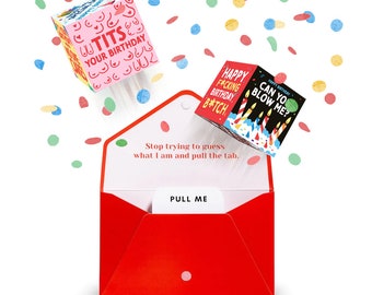 Konfetti-Karte | Raunchy Überraschungs-Geburtstagskarte | Lustige Geburtstagskarte für Erwachsene | Pop-Up-Karte | PopBox